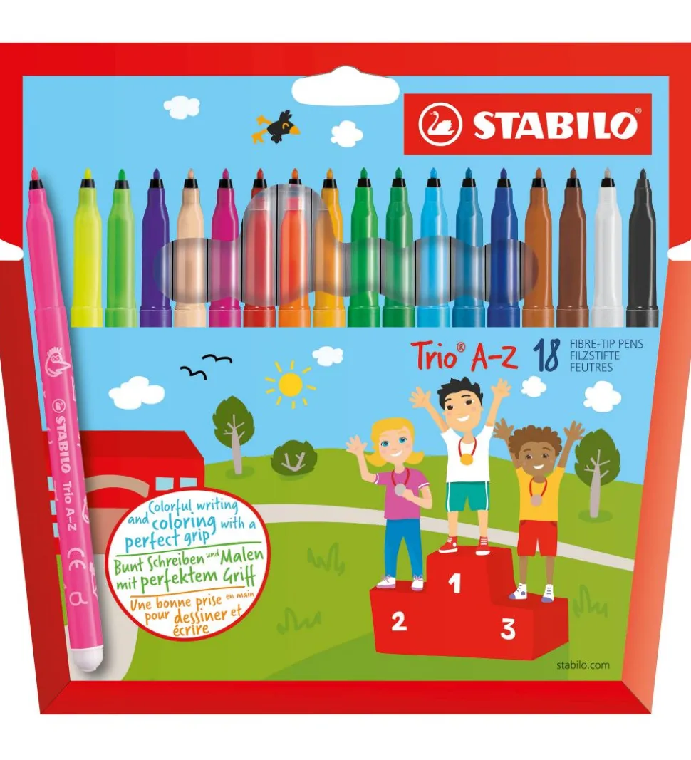 Stabilo Tuscher - Trio A-Z - 18 stk. - Multifarvet