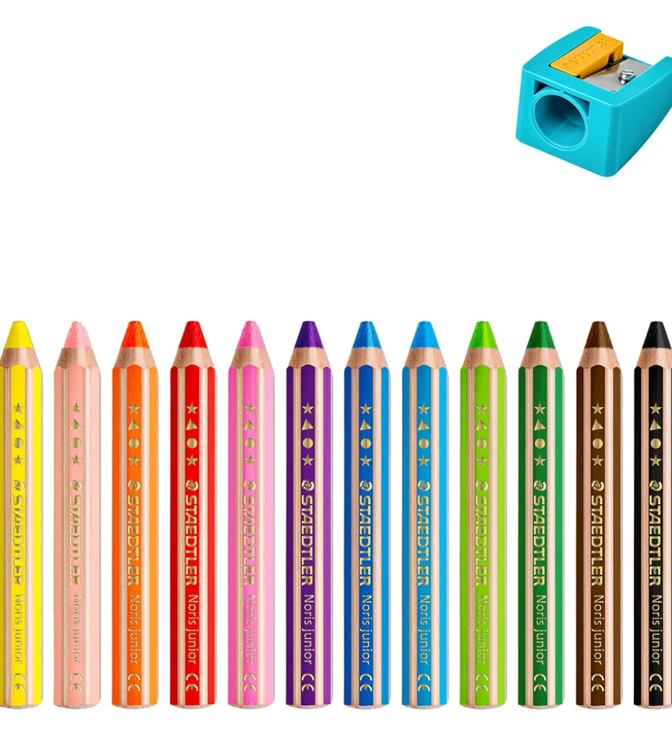Staedtler Farveblyanter - Noris Junior - 3-i-1 - 12 stk m. Blyan