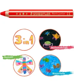 Staedtler Farveblyanter - Noris Junior - 3-i-1 - 12 stk m. Blyan