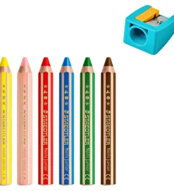 Staedtler Farveblyanter - Noris Junior - 3-i-1 - 6 stk m. Blyant