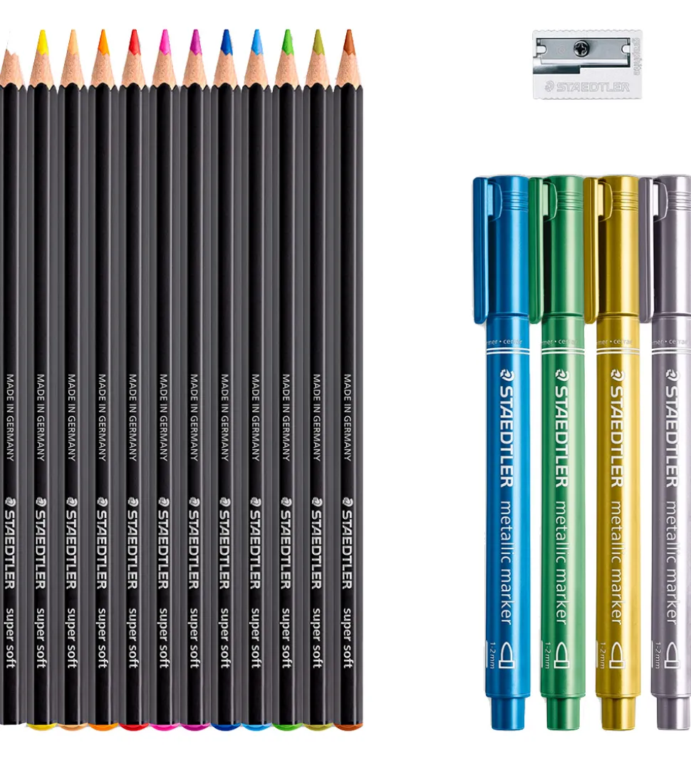 Staedtler Farvesæt - Sort/Hvid - 17 dele