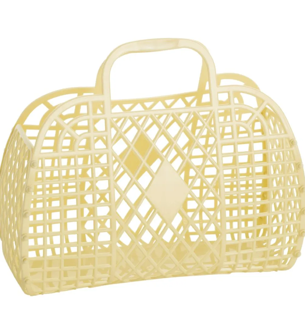 Sun Jellies Lille Foldekurv - Retro - 26x21x12 cm - Yellow
