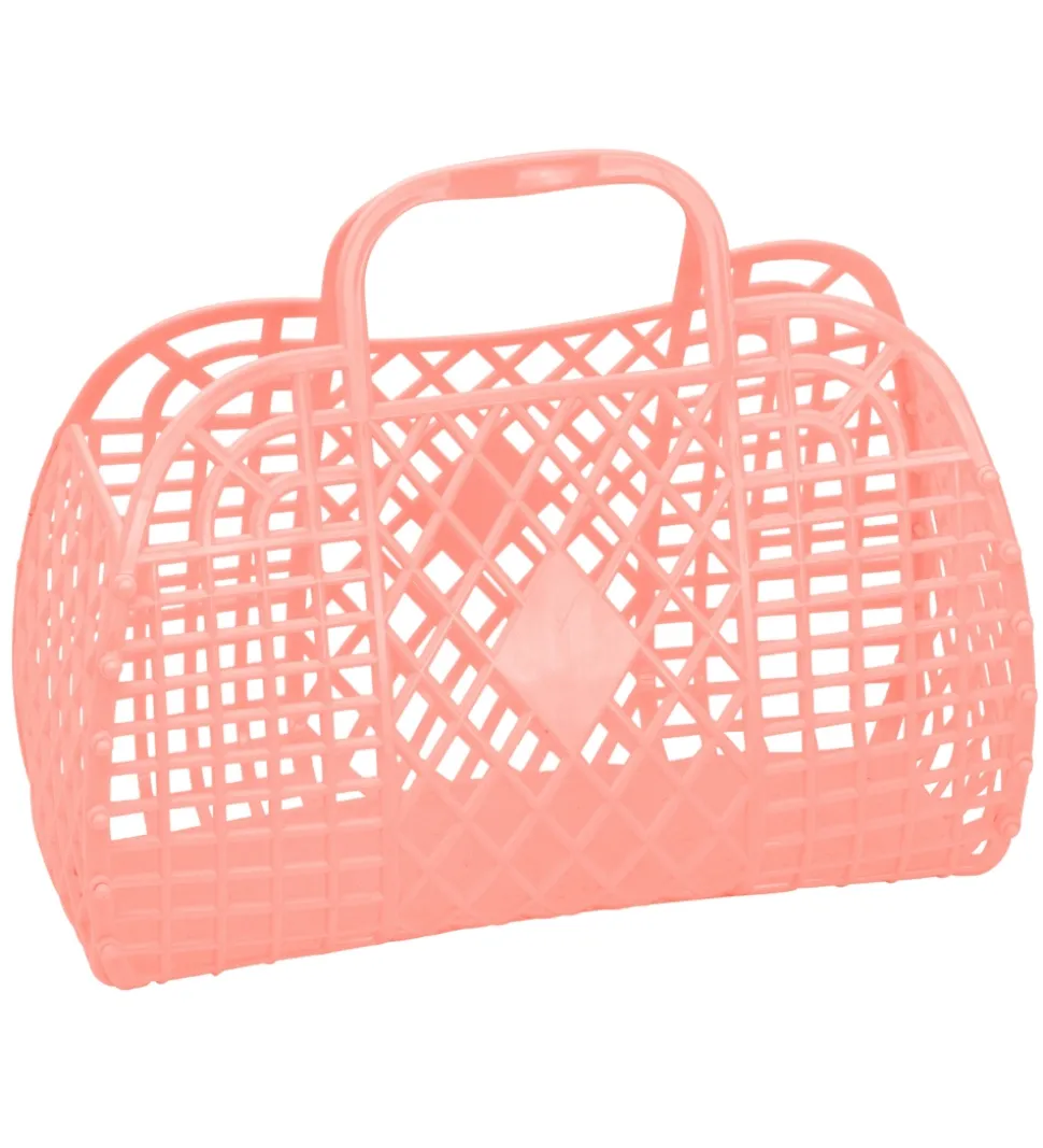 Sun Jellies Lille Foldekurv - Retro - 26x21x12 cm - Peach