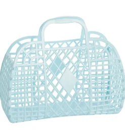 Sun Jellies Lille Foldekurv - Retro - 26x21x12 cm - Blue