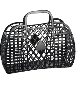 Sun Jellies Lille Foldekurv - Retro - 26x21x12 cm - Black