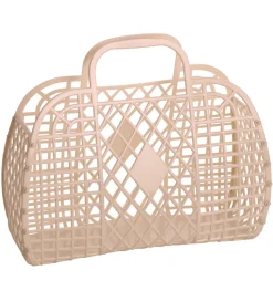 Sun Jellies Stor Foldekurv - Retro - 37x30x11 cm - Latte