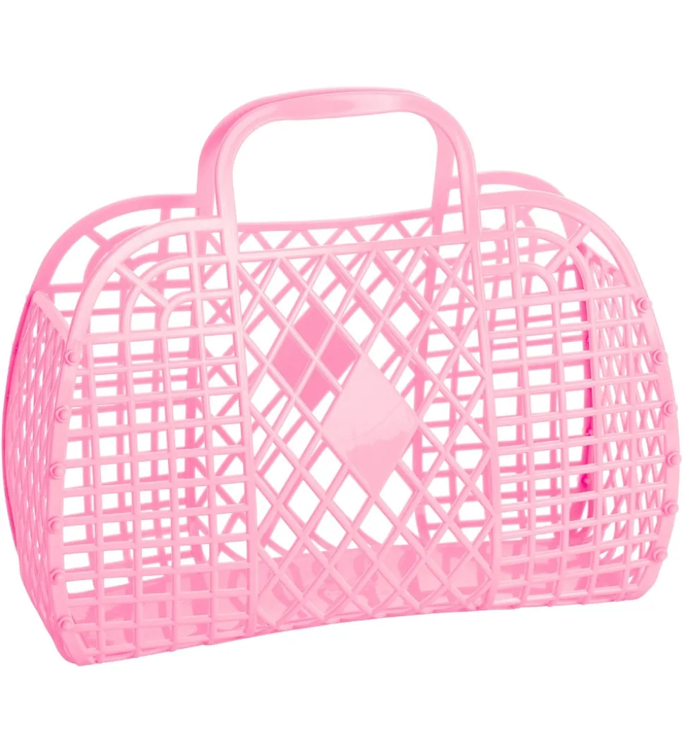 Sun Jellies Stor Foldekurv - Retro - 37x30x11 cm - Bubblegum Pin