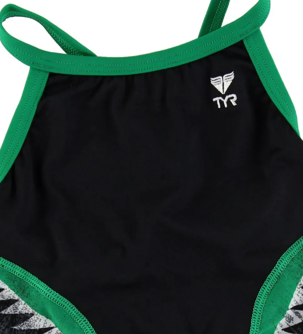TYR Badedragt - Shark Bite Diamondfit - Sort/Grøn