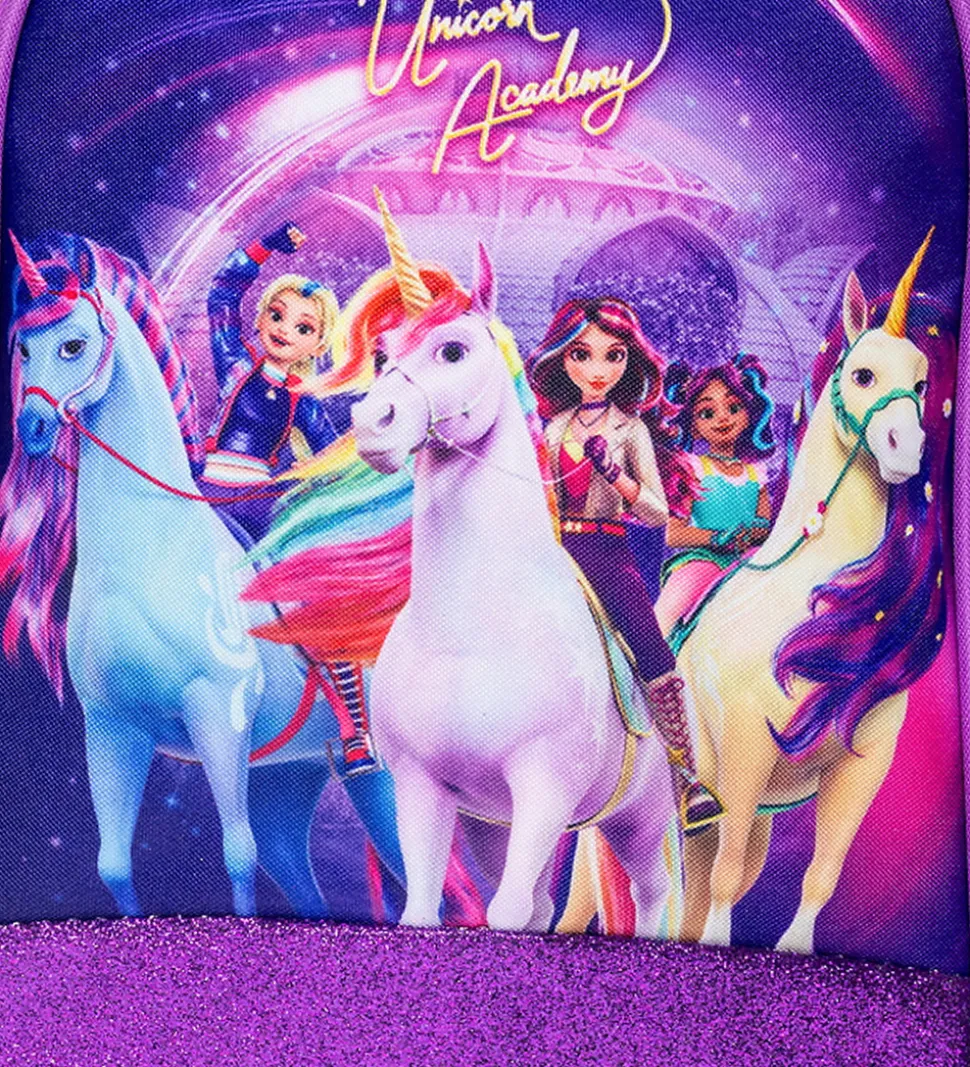 Unicorn Academy Rygsæk - Small - Lilla/Glitter