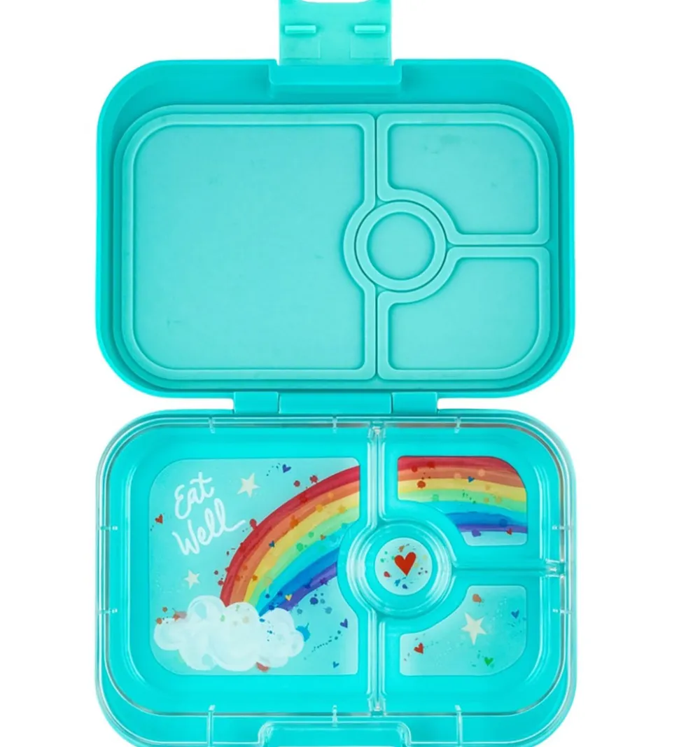 Yumbox Madkasse m. 4 Rum - Bento Panino - Misty Aqua - Rainbow T