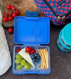 Yumbox Madkasse m. 3 Rum - Bento Snack - Surf Blue/Rocket
