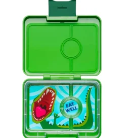 Yumbox Madkasse m. 3 Rum - Bento Snack - Jurassic Green/Dinosaur
