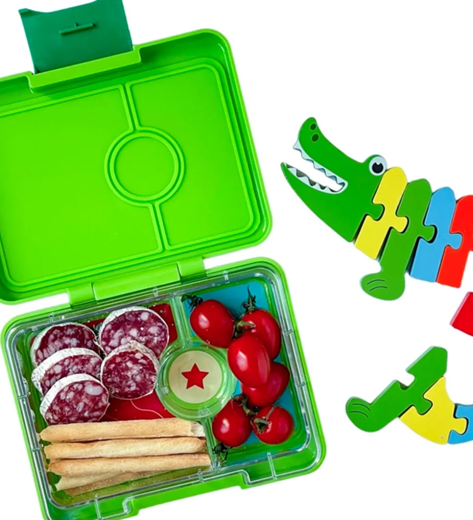Yumbox Madkasse m. 3 Rum - Bento Snack - Jurassic Green/Dinosaur