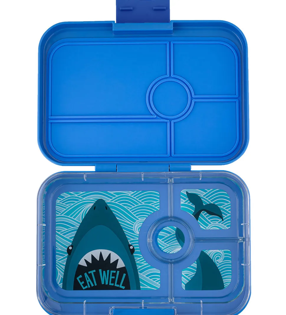 Yumbox Madkasse m. 4 Rum - Bento Panino - Surf Blue - Shark Tray
