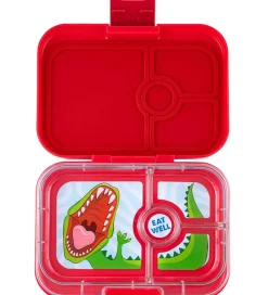 Yumbox Madkasse m. 4 Rum - Bento Panino - Wow Red - Dino Tray